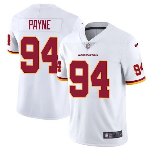 Men Washington Redskins 94 Daron Payne Nike White Vapor Limited NFL Jersey
